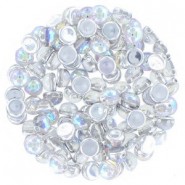 Cuentas de vidrio Czech Cabuchones 2 agujeros 6mm - Crystal Full AB